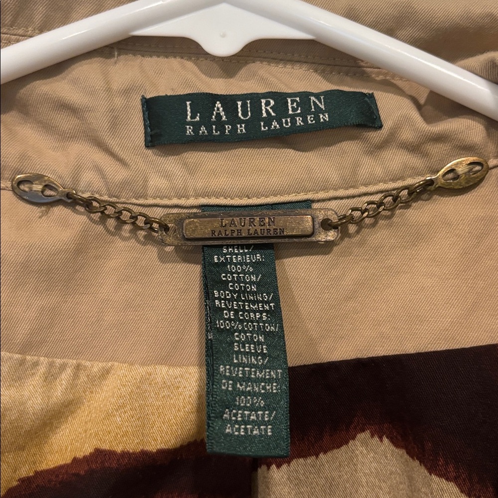 Ralph Lauren Women’s Tan Double-Breasted Trenchcoat XL - Picture 7 of 7